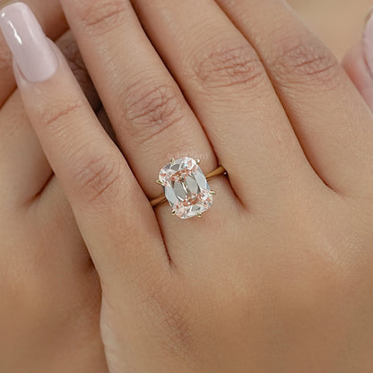 Fancy Intense Pink Old Mine Cushion Cut Solitaire Ring Ring