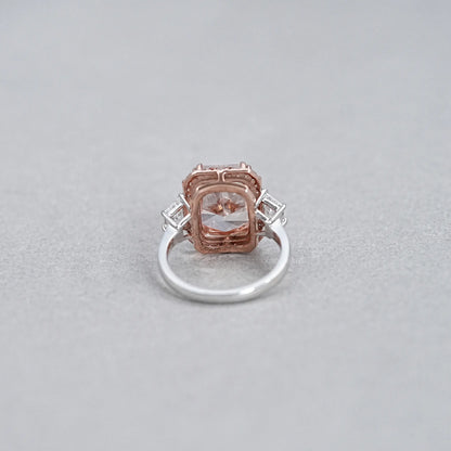 Cushion Shape Lab Diamond Halo Engagement Ring