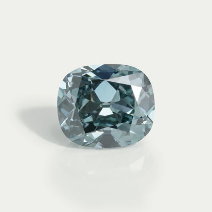 7.16 Carat Fancy Vivid Bluish Green Cushion Cut Lab Diamond Loose