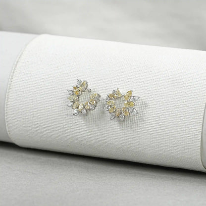 Yellow Pear Diamond Open Hoop Earrings Earring
