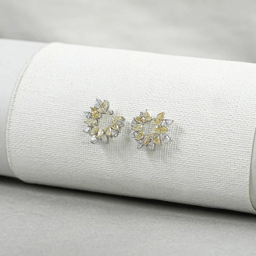 Yellow Pear Diamond Open Hoop Earrings Earring