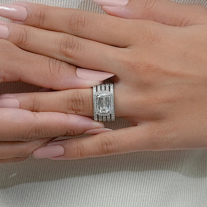 Five Row Ashoka Cut Lab Diamond Wedding Band