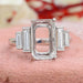 Five Stone Emerald Cut Semi Mount Wedding Ring