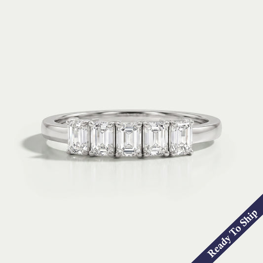 Five-Stone Emerald Wedding Ring