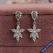Olive Pear Lab Diamond Floral Drop Earrings Earrings