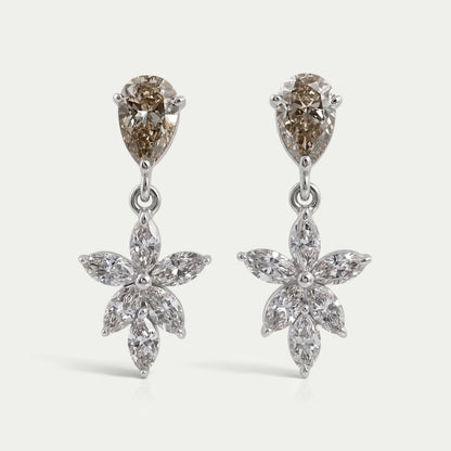 Floral Marquise Shape Drop Earrings Earrings