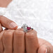 Ruby Cushion Gemstone Split Shank Engagement Ring