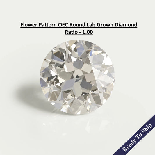 Flower Pattern Old European Round Cut Loose Loose