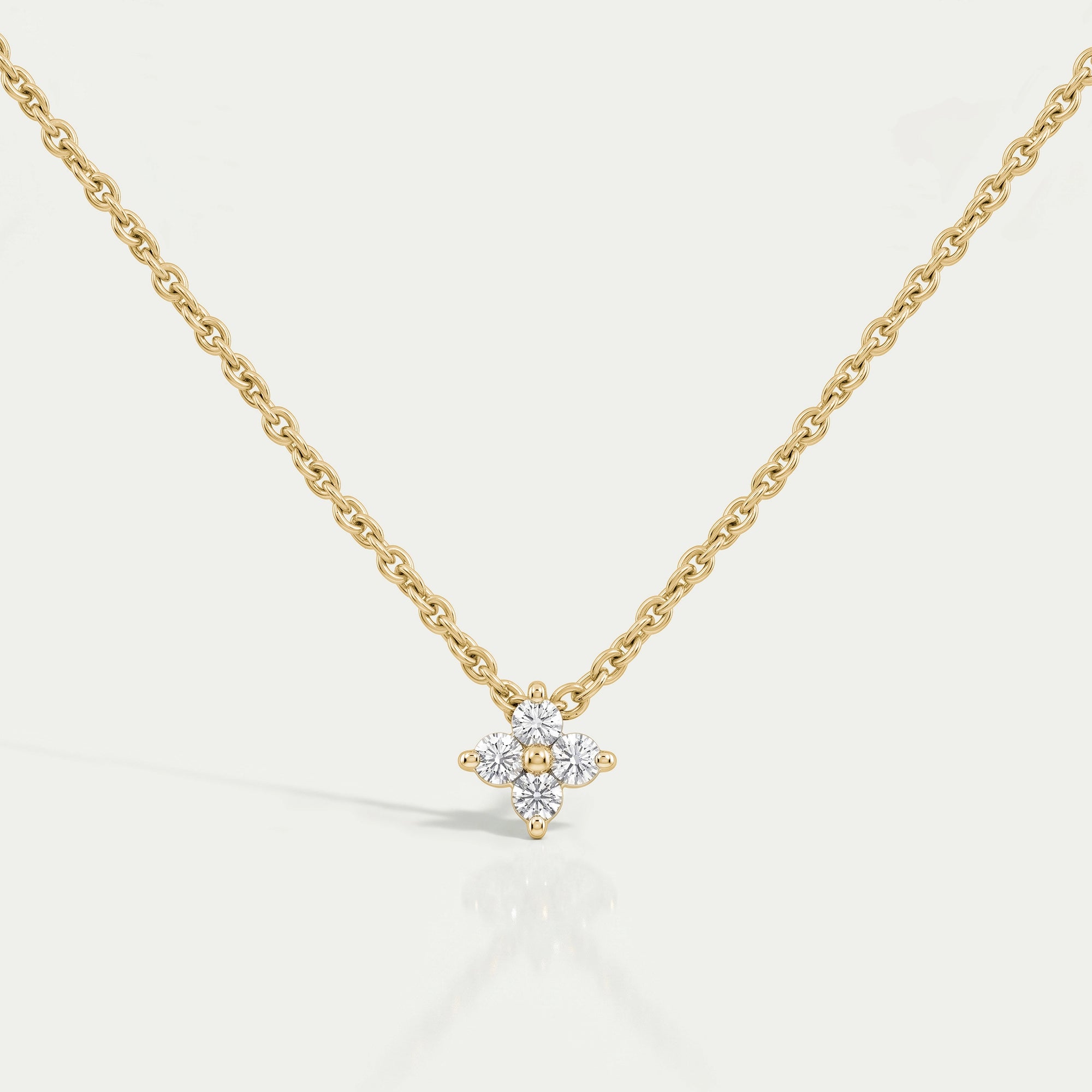 Four Stone Round Cut Lab Diamond Pendant Necklaces