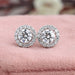 Round Cut Halo Diamond Stud Earrings Earrings