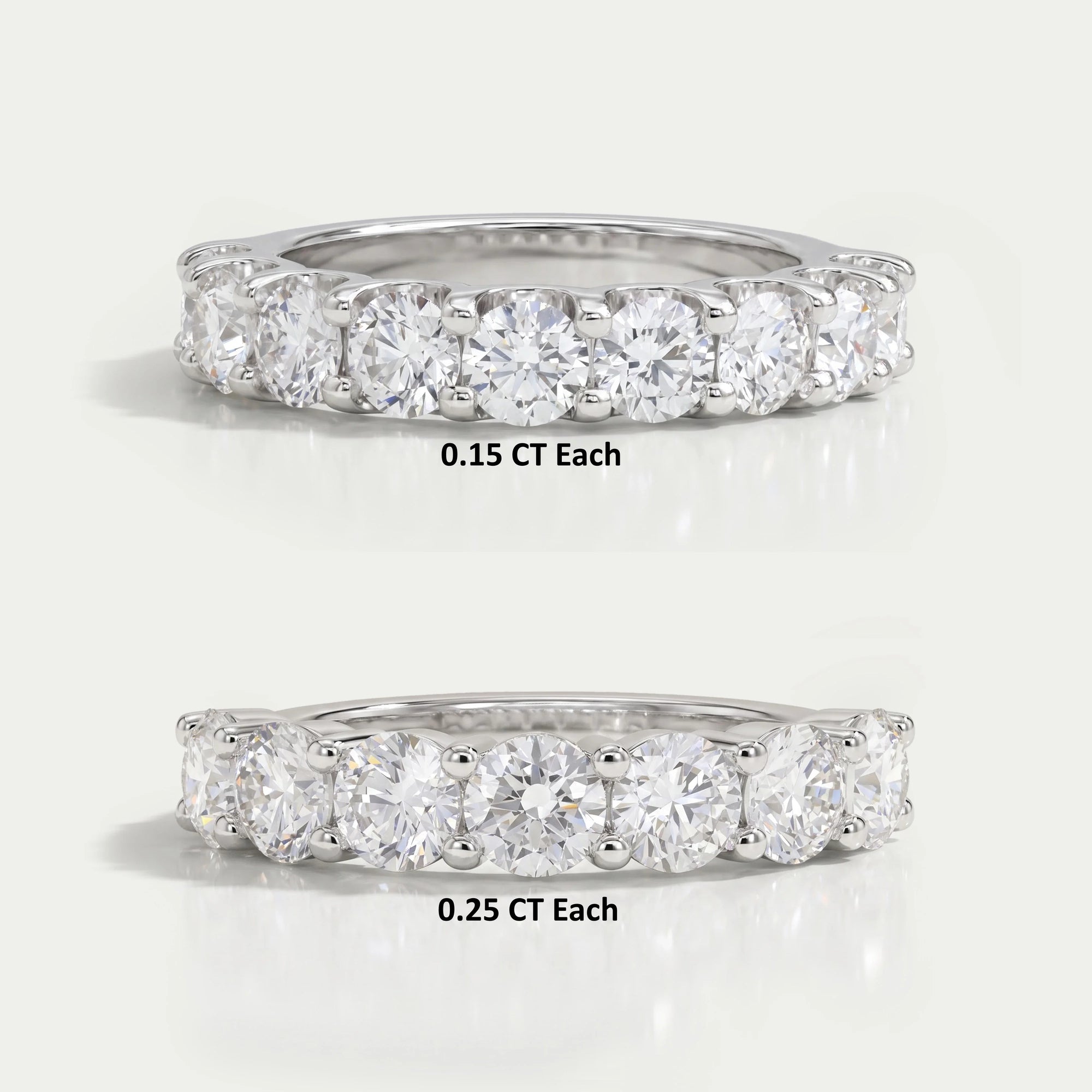 4.00 MM Runder Diamant Halb Ewiger Ring
