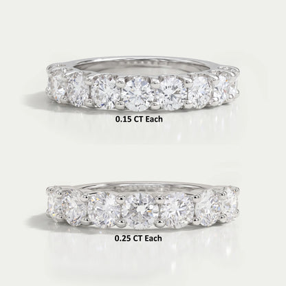 4.00 MM Runder Diamant Halb Ewiger Ring