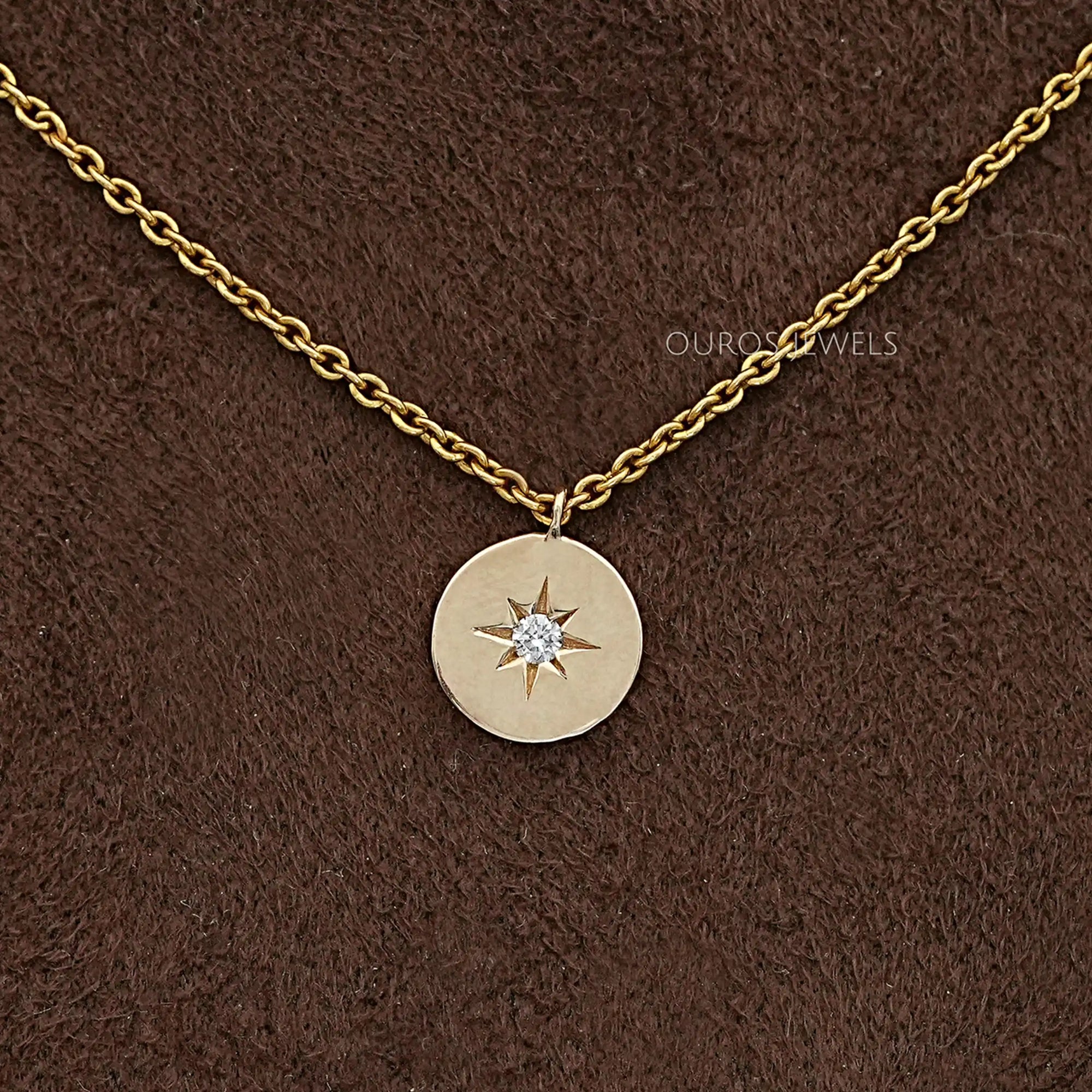 Star Round Cut Lab Grown Diamond Pendant Necklaces