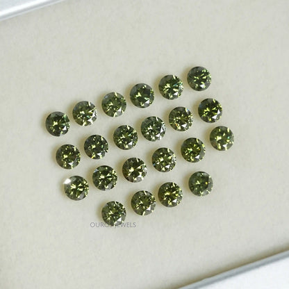 Green Round Cut Lab Grown Diamond Loose