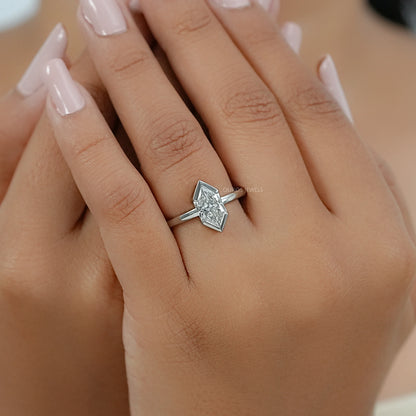 Half Bezel Dutch Marquise Diamond Solitaire Ring