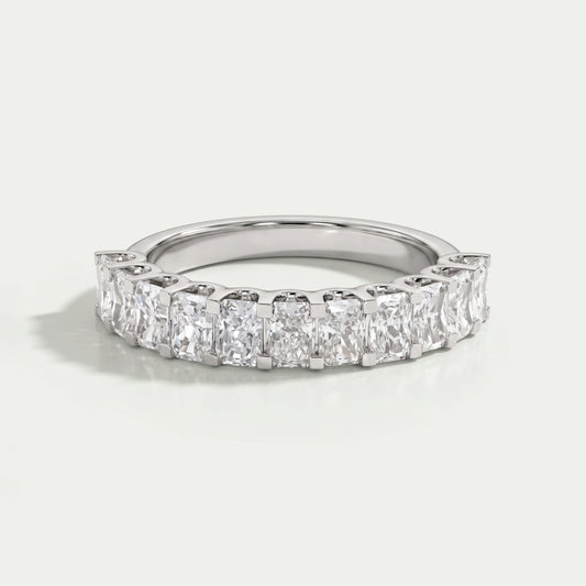 Radiant Lab Diamond Half Eternity Wedding Band Rings
