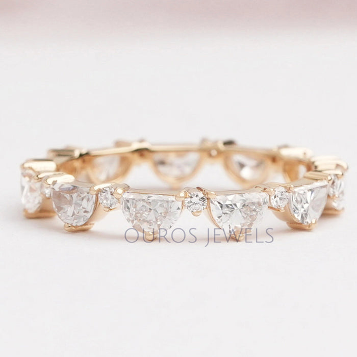 Half Moon And Round Cut Lab Grown Diamond Eternity Band