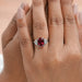 Ruby Oval Gemstone Three Stone Engagement Ring Rings