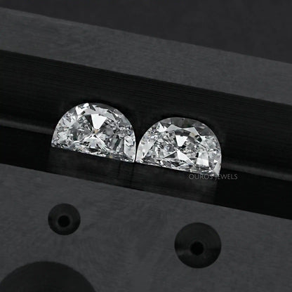 Half Moon Cut Lab Grown Diamond Pair Loose