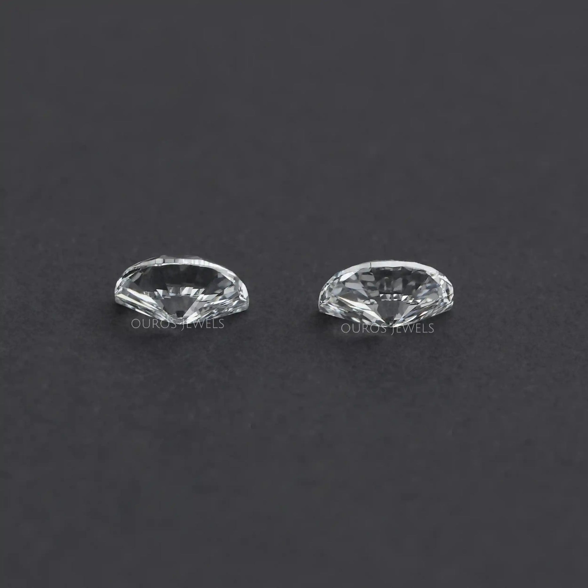 Half Moon Cut Lab Grown Diamond Pair Loose