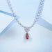 Red Ruby Pear Gemstone Bridal Necklace Necklaces