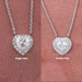Heart Cut Lab Grown Diamond Double Halo Pendant Necklaces