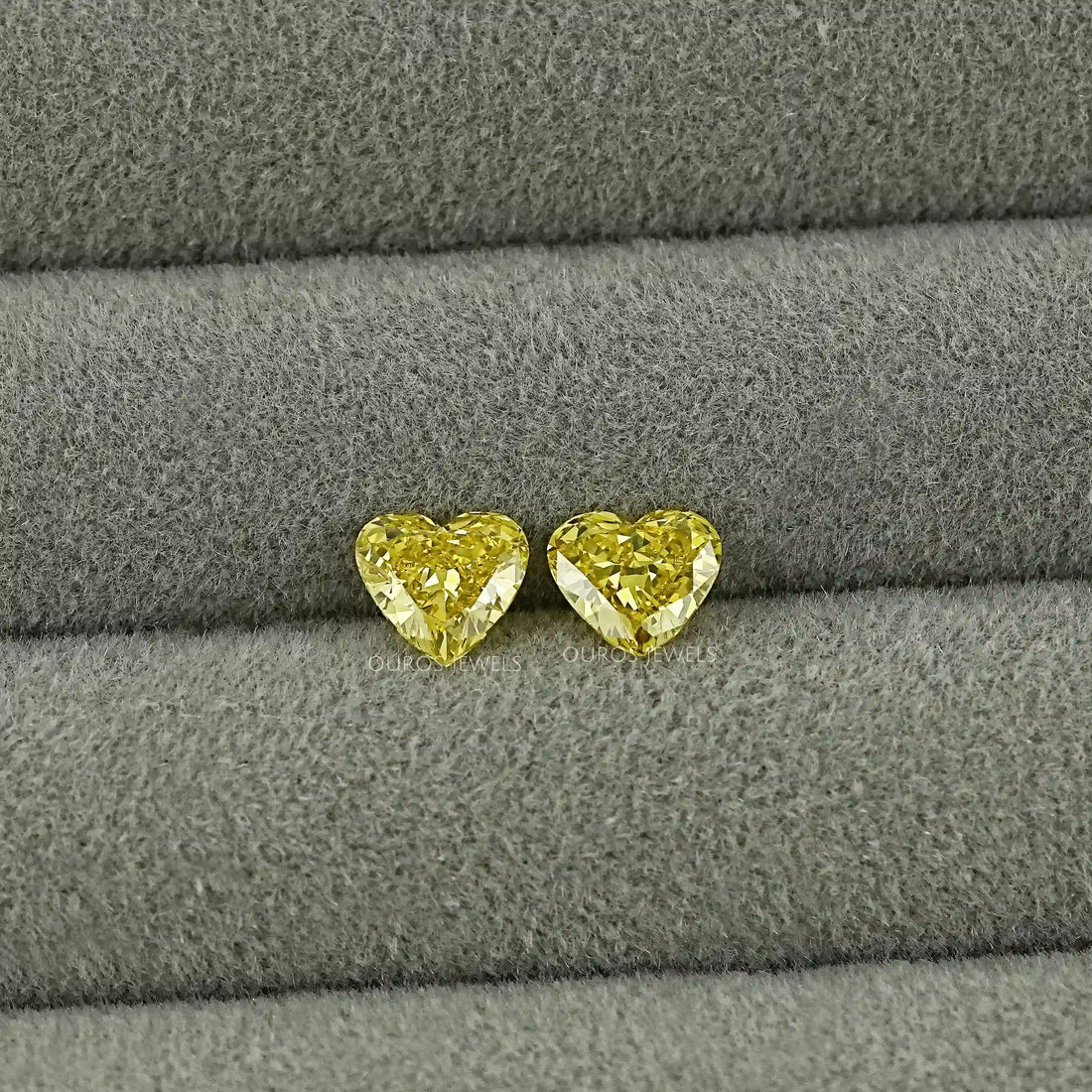 Yellow Heart Lab Grown Diamond Matching Pair Loose