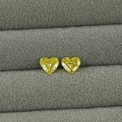 Yellow Heart Lab Grown Diamond Matching Pair Loose