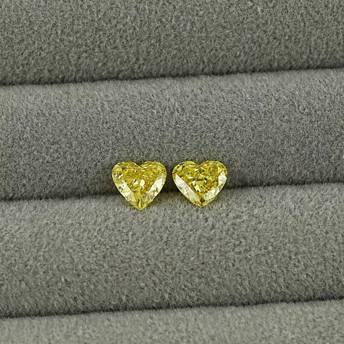 Yellow Heart Lab Grown Diamond Matching Pair Loose