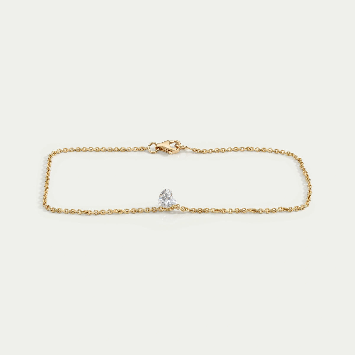 Heart Cut Diamond Solitaire Bracelet