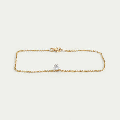 Heart Cut Diamond Solitaire Bracelet