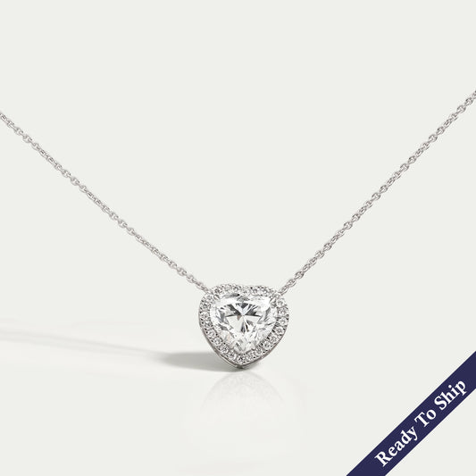 Heart Cut Lab Grown Diamond Pendant Necklaces