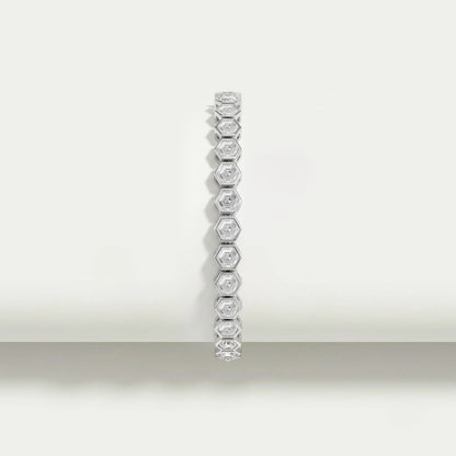 Sechseckige Lünette Set Tennis Armband