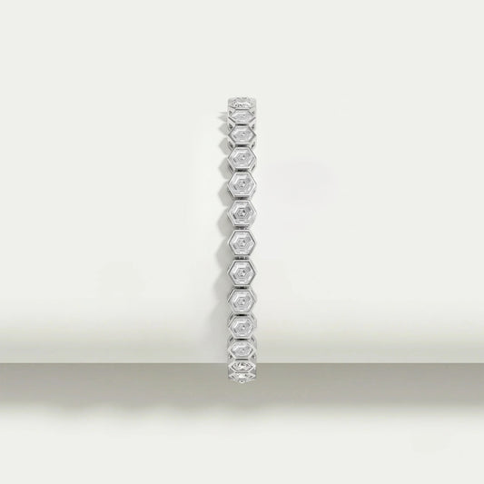 Sechseckige Lünette Set Tennis Armband