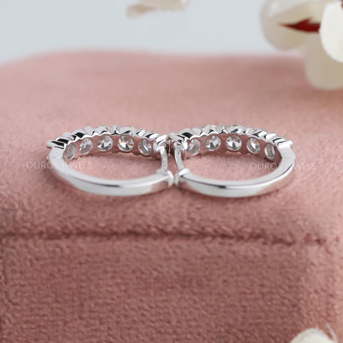 Round Cut Diamond Hoop Earrings Earring