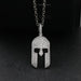 Spartan Mask Round Diamond Pendant Necklaces