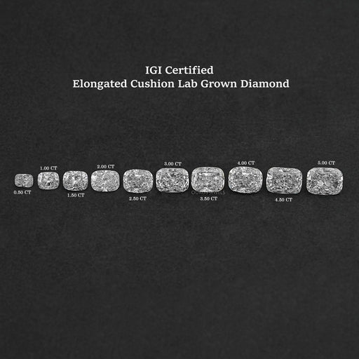 Certified Elongated Cushion Cut Lab Grown Diamond IGI Certified Diamond Loose