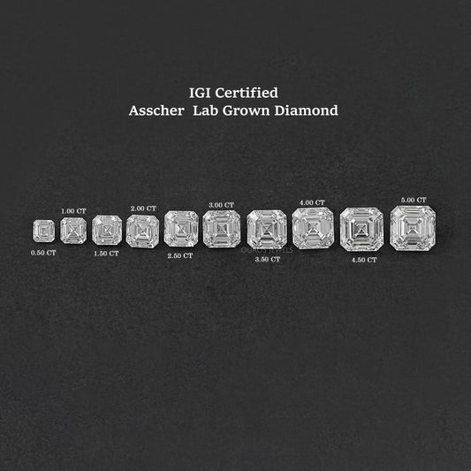 Certified Asscher Cut Lab Grown Diamond Loose