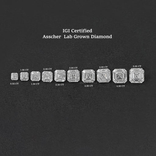 Certified Asscher Cut Lab Grown Diamond IGI Certified Diamond Loose