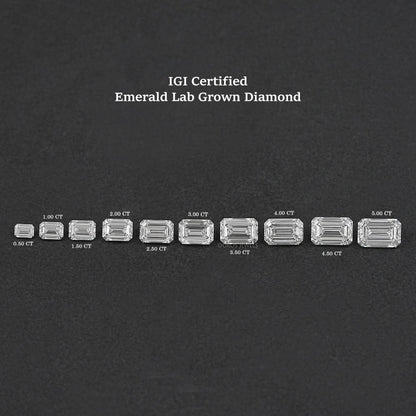 Certified Emerald Cut Lab Grown Diamond Loose
