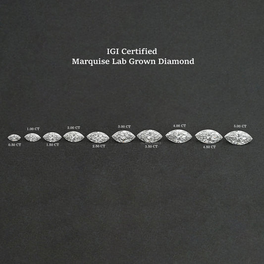 Certified Marquise Cut Lab Grown Diamond IGI Certified Diamond Loose