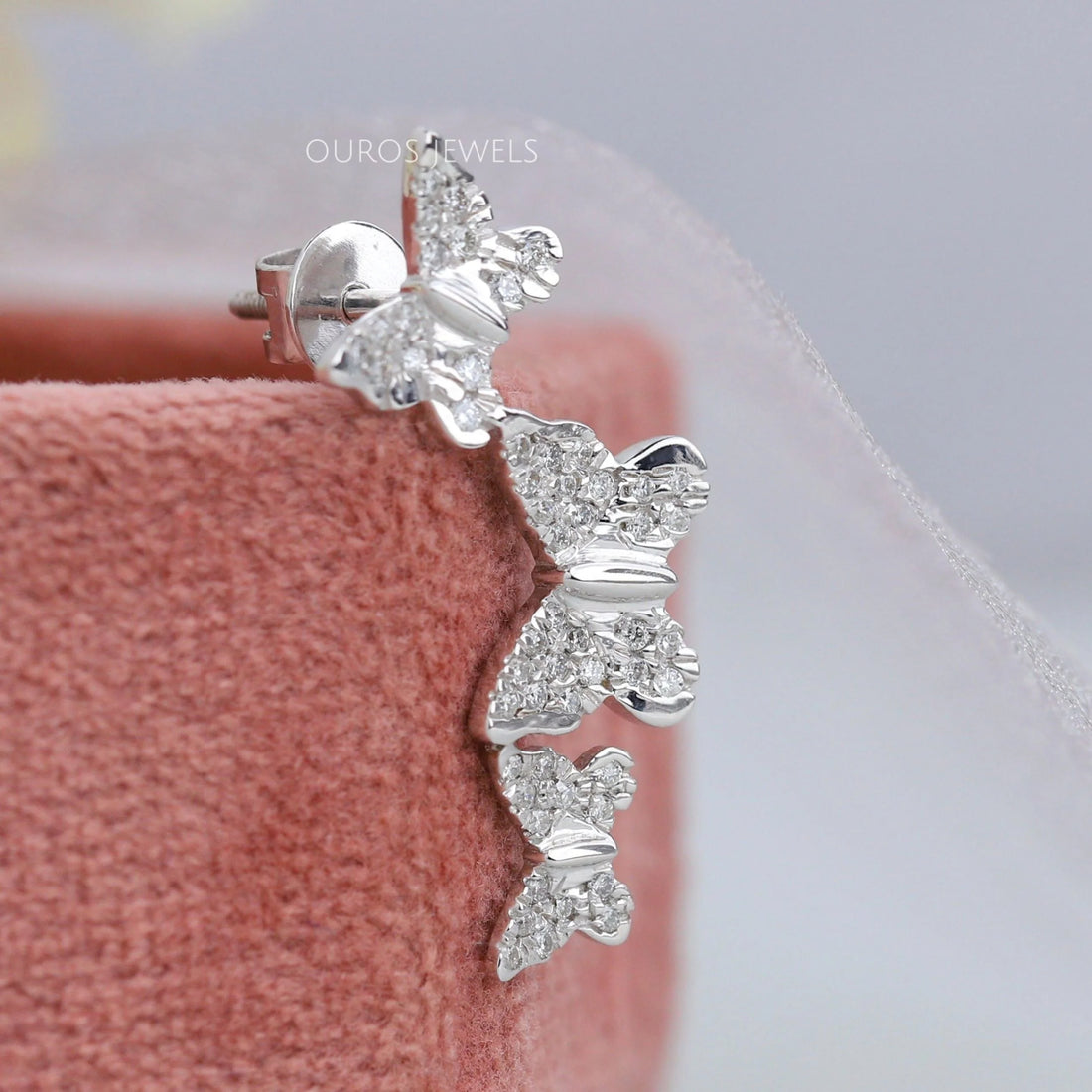 Butterfly Cut Lab Grown Diamond Drop Earrings