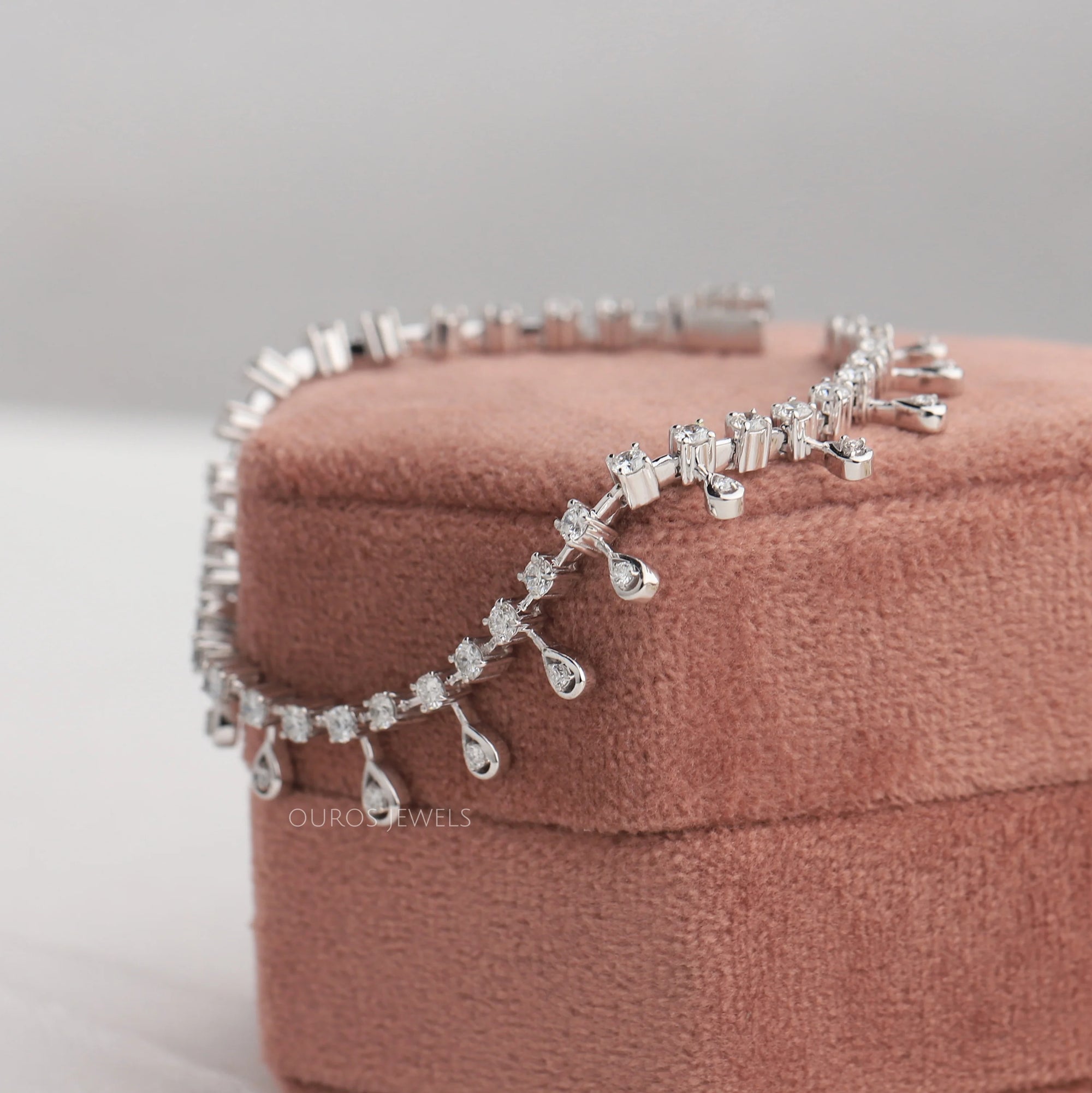 Round Shape Lab Diamond Teardrop Bracelet