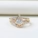 Kite Cut Lab Diamond Bezel Set Bridal Ring Set Rings