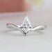 Kite Cut Curved Solitaire Engagement Ring