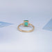 Emerald Gemstone And Kite Cut Three Stone Engagement Ring Rings