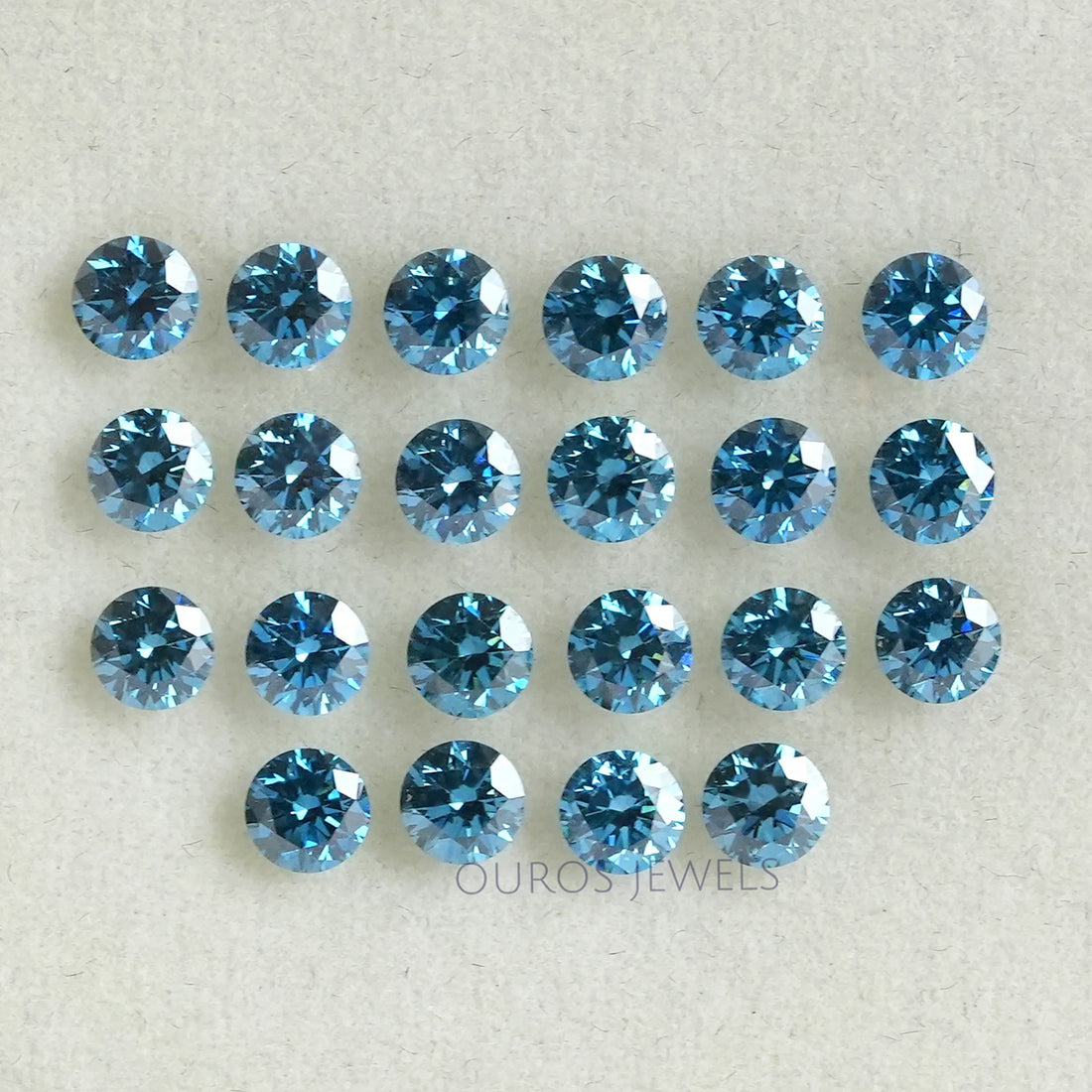 Blue Round Cut Lab Grown Diamond Loose