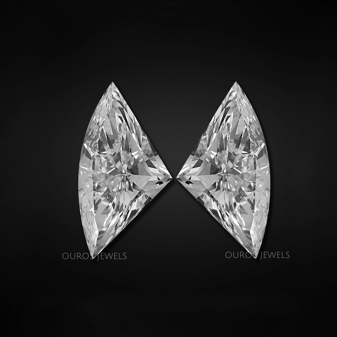 Antique Fan Cut Lab Diamond Pair Loose