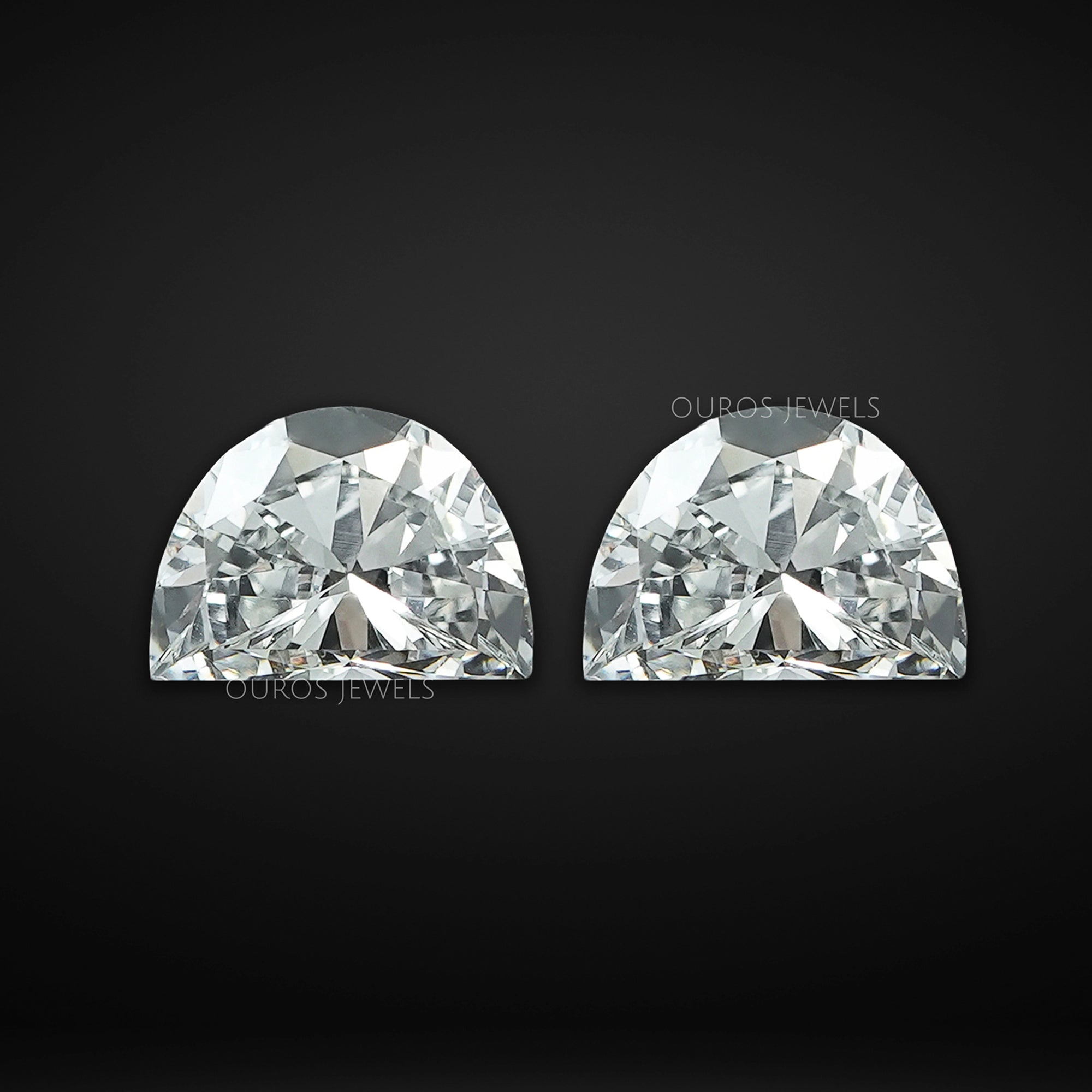 Half Moon Cut Lab Grown Diamond Pair Loose