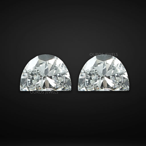 Half Moon Cut Lab Grown Diamond Pair Loose